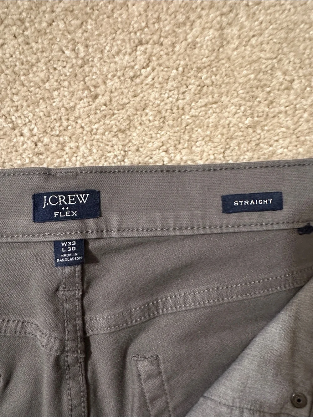 J. Crew Men's Slim Straight Pants - Charcoal Gray. W33,L30